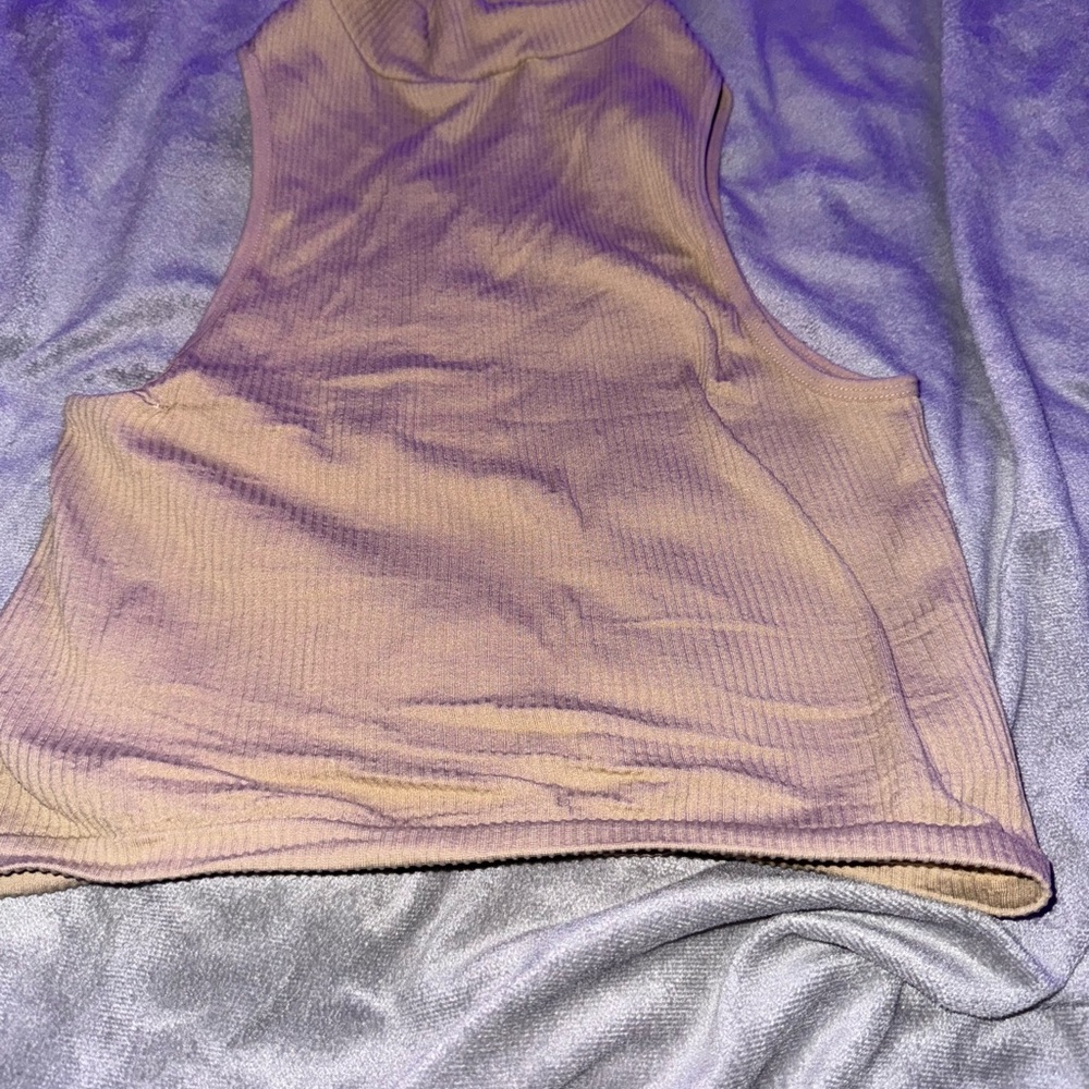 Zara Pink Ribbed Cut Out Tank Top